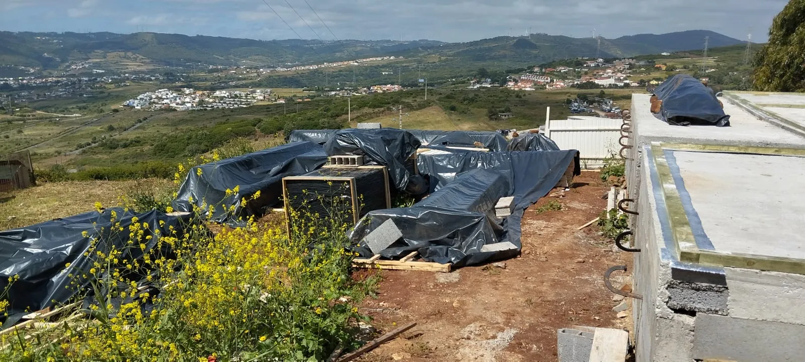 Organização rigorosa e etiquetagem das madeiras em obra